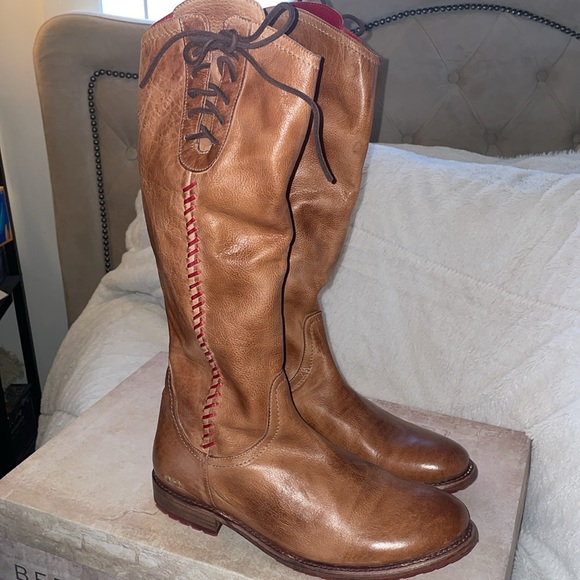 NWT BED|STU Janina Tan Flamingo Leather Boot - Picture 7 of 12